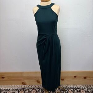 Grace Karin Sleeveless Halter Neck Midi Dress Emerald Green Size M Elegant Chic
